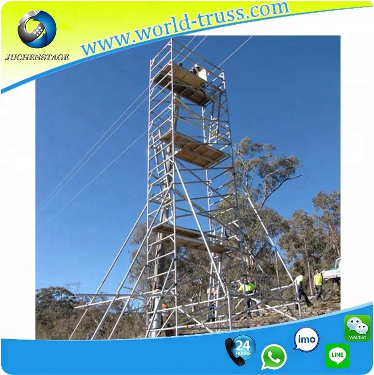 1500KG Loading Capacity Mobile Frame Brace Ladders Aluminum Scaffold Stairs Construction Scaffolding With Boards