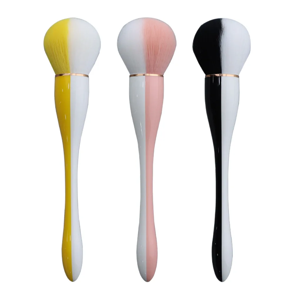 Colorful Plastic Handle Nail Art Cleaning Brush Soft Synthetic Dust Brush Private Brand Makeup Blush Makeup Brush Wholesale