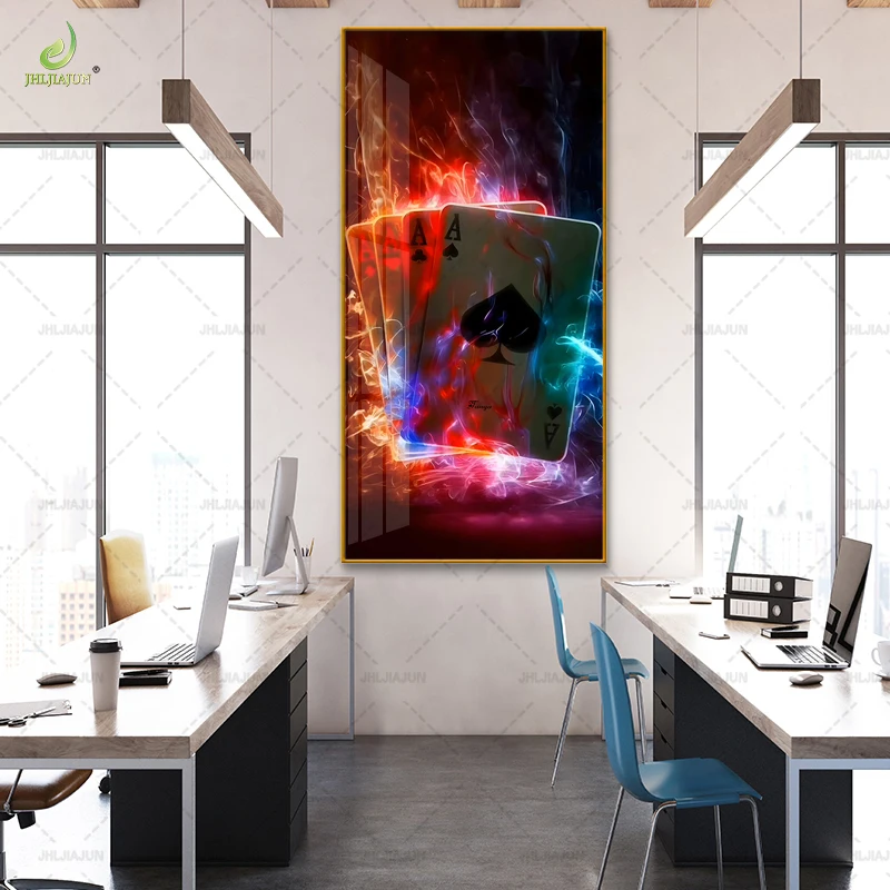 Luxury Decoration HD Printed Canvas Painting Spades A Crystal Porcelain Painting Home Decoration and LED Mural Painting
