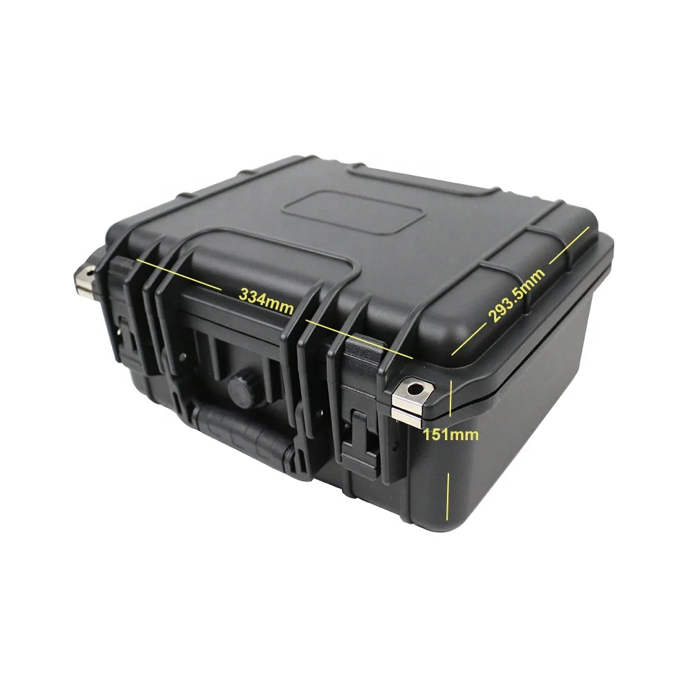 Black PP Material Dustproof Equipment Carrying Tool Storage Case Lined Shockproof Foam Rugged IP67 Hard Plastic Waterproof Case