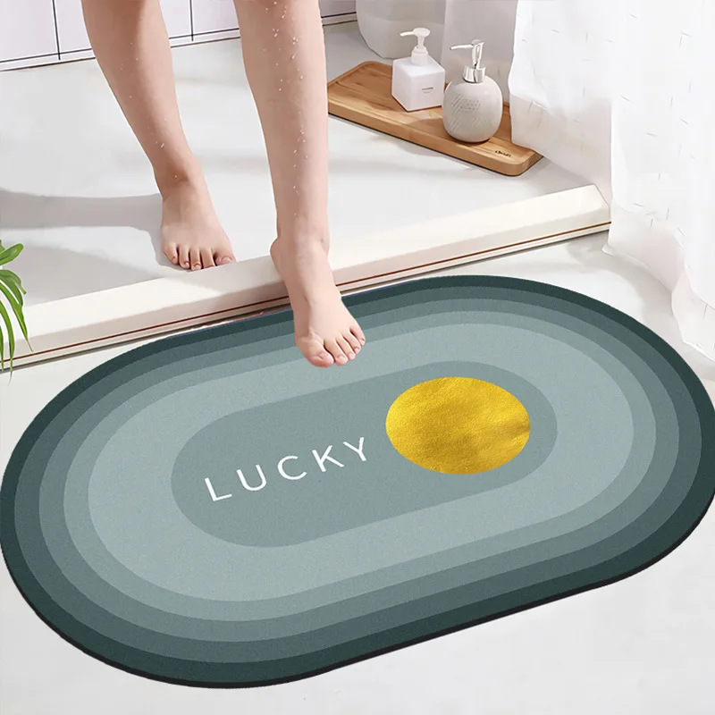 Factory price wholesale custom bathroom anti slip absorb diatomite bath mat quick drying super absorbent floor mat