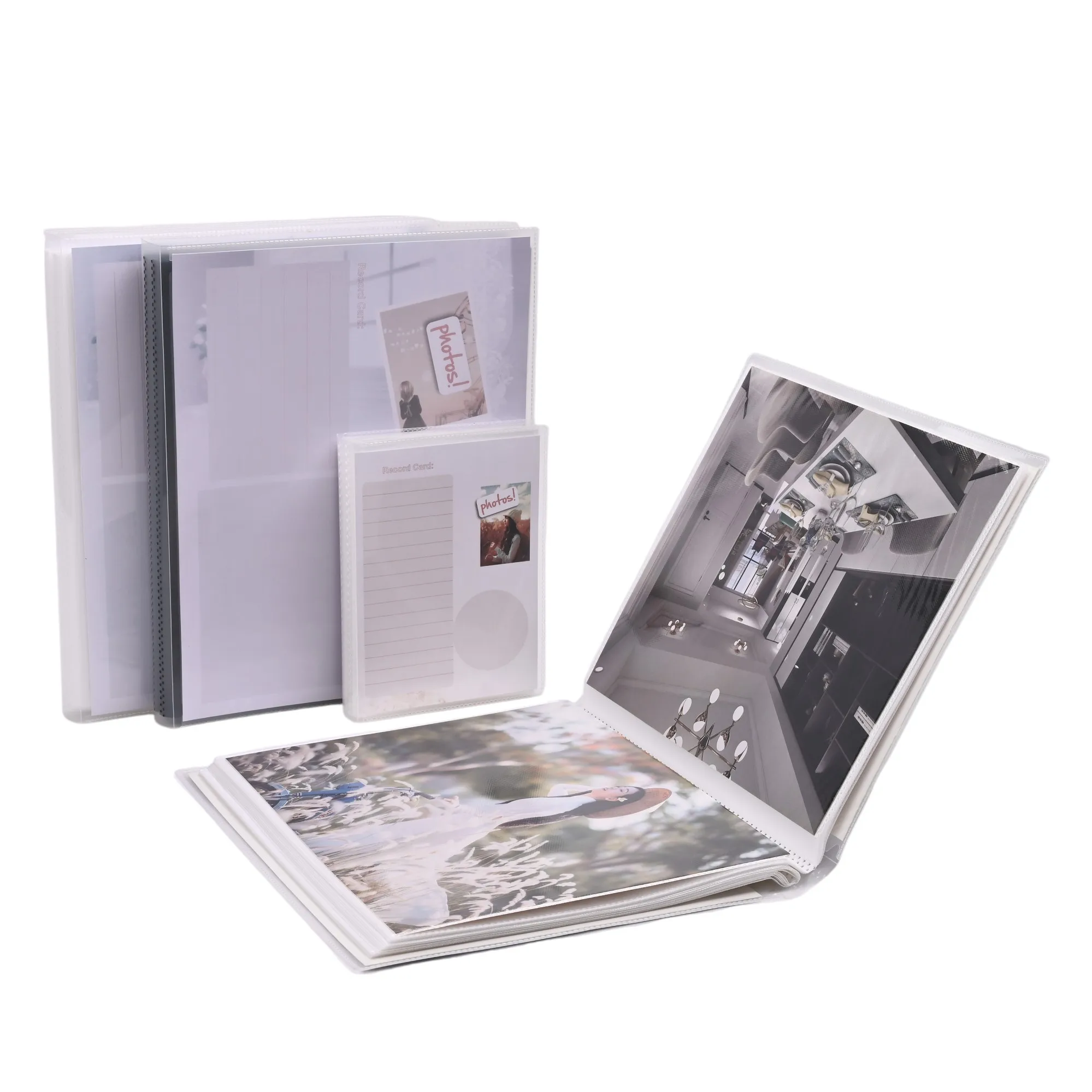 Customizable DIY Photo Album 6*8 Inches PVC Cover Transparent White Black Inner Sheet Wedding Game Card Memorial Gift Printed