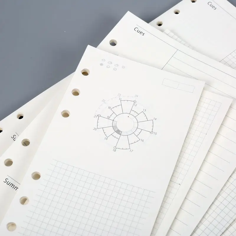 Wholesale Custom Sheets A4 A5  A6 B5 Writing Notebook Bookbinding 100gsm Paper with Clarity Transparent PVC Cover  File Ring