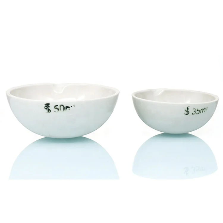 Tiandi Laboratory Flat Bottom Porcelain Evaporating Dish 50ml With Pouring Lid