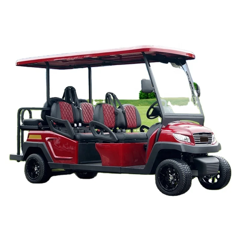 Popular 6 8  seater 48V high class golf car with LED lights lifted or non lifted suspension with rear flip-flop seats AC 5KW