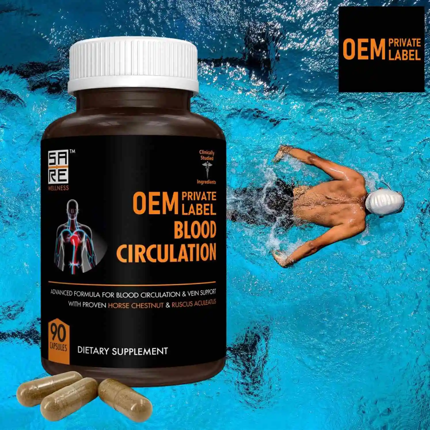 OEM Nitric Oxide Supplement With L Arginine Blood Circulation Supplements Poor Circulation and Vein Support Nitric Oxide Booster