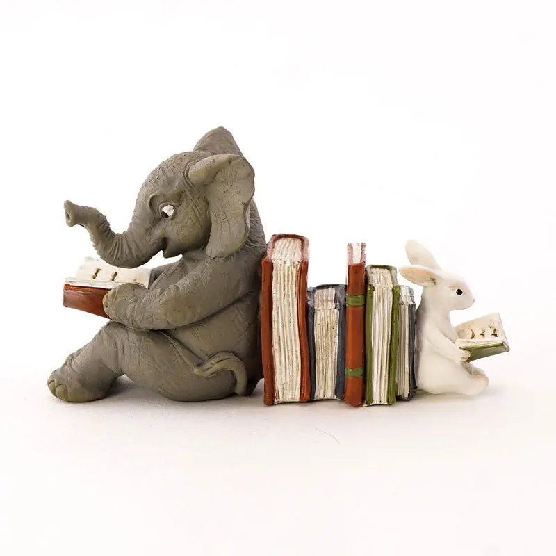 New Elephant Rabbit Reading Garden Resin for Desk Garden Decorations Fashion resin handicraft