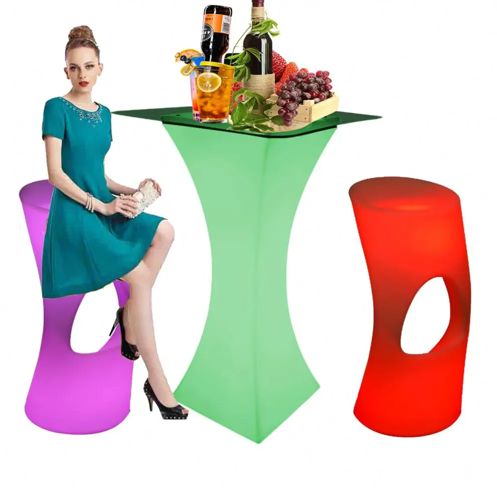 bar tables and chairs for sale /outdoor event coffee tea home bar party led lighting cocktail table and chair pub furniture set