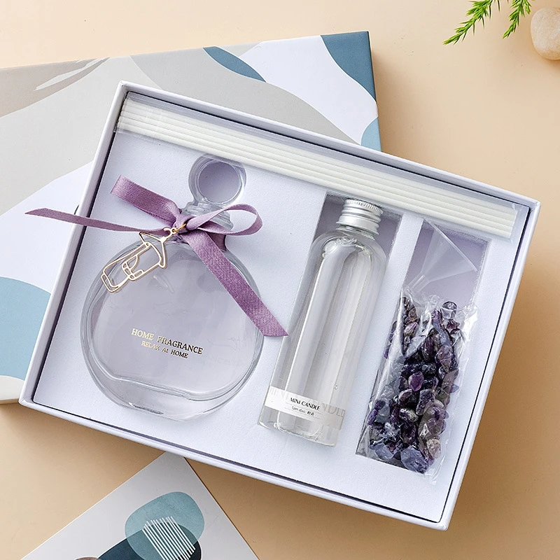 Florescence Private labels Gem Crystal Stones Scented Reed Diffusers Aromatherapy Essential Oil Diffuser For Home Decoration Car