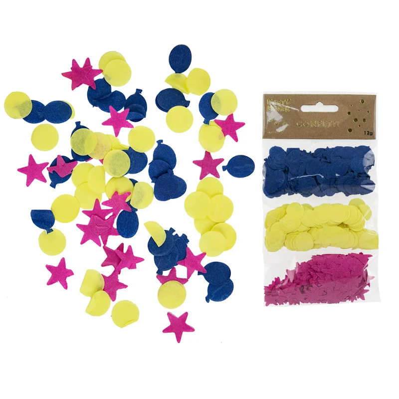 612012  3 in 1 mix Confetti Red Star Heart Shape Paper Confetti 2*2cm Decoration Multi color Party Decoration