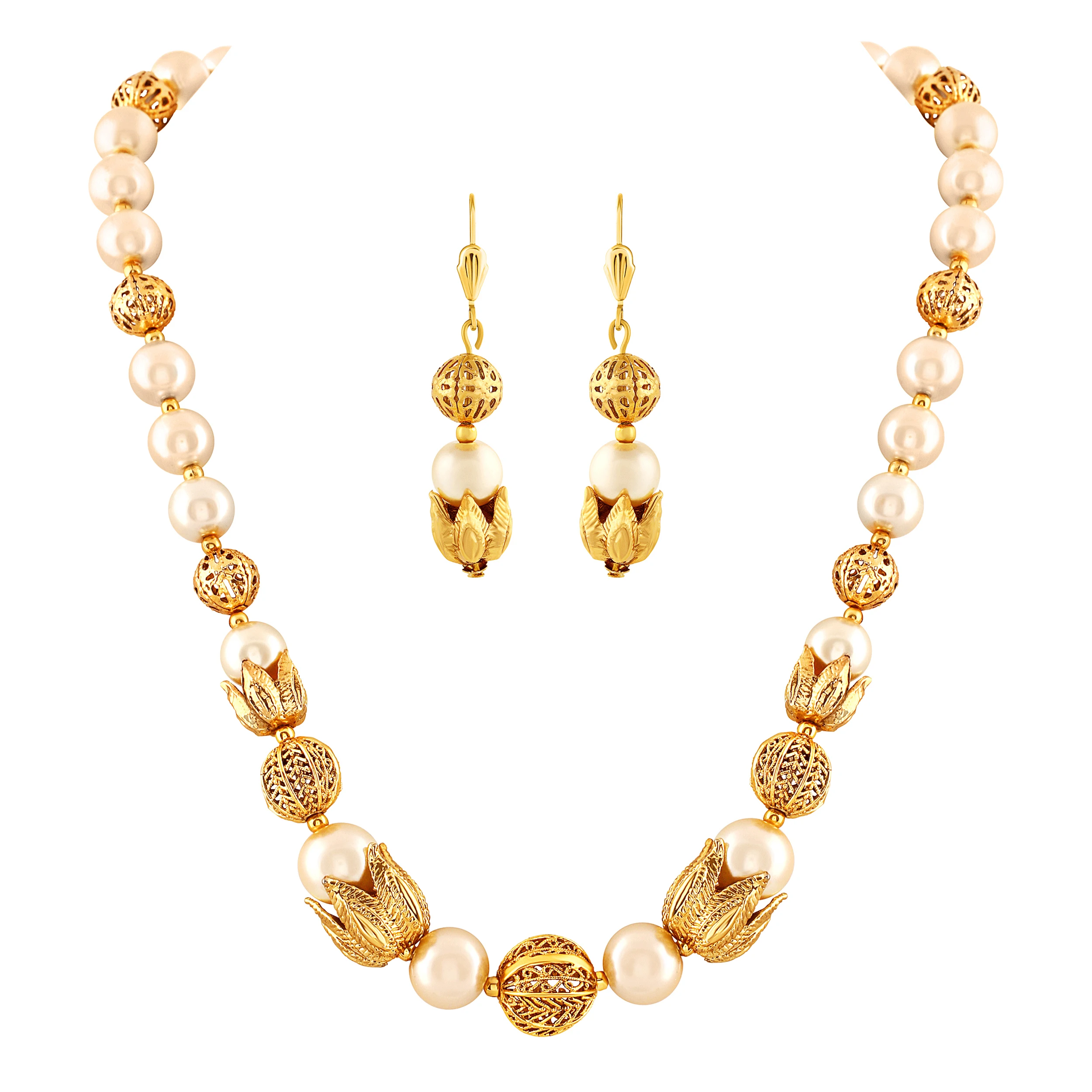 Wholesale Indian Hushab Creation Incredible Peacock Shape High Gold Plated Red Green Stone Matinee Style Necklace Set For Women