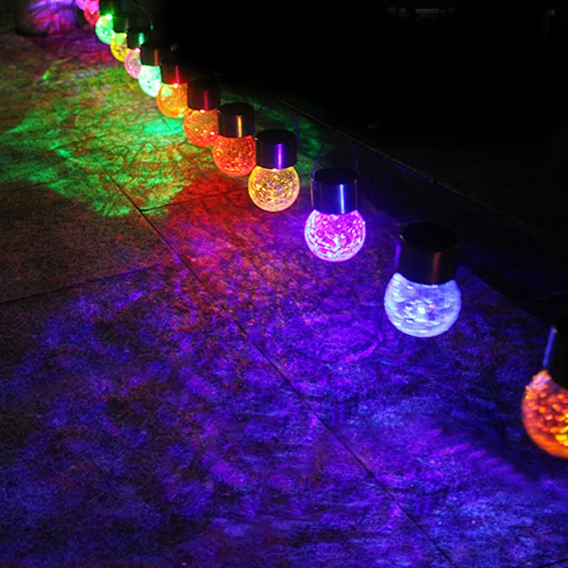 HOMIFINE подвесные солнечные светильники наружные на солнечных батареях водонепроницаемые Ландшафтные фонари с трещиновым стеклом дизайн для украшения