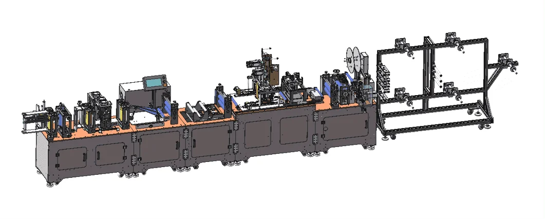 High Speed Stable Automatic Folding Respirator Face Mask Making Machine For N95 Mask