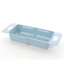 Kitchen Supplies Folding Plastic Vegetables and Fruits Washing Sink Dish Washing Filter Rack Retractable Draining Rack