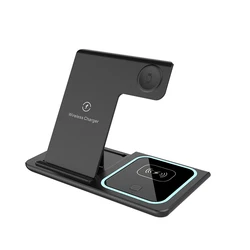 10W 4 in 1 Carregador Wireless Charger Charge Smartphone Docking Charging Station Stand Pad Fast Mobile Phone Charger