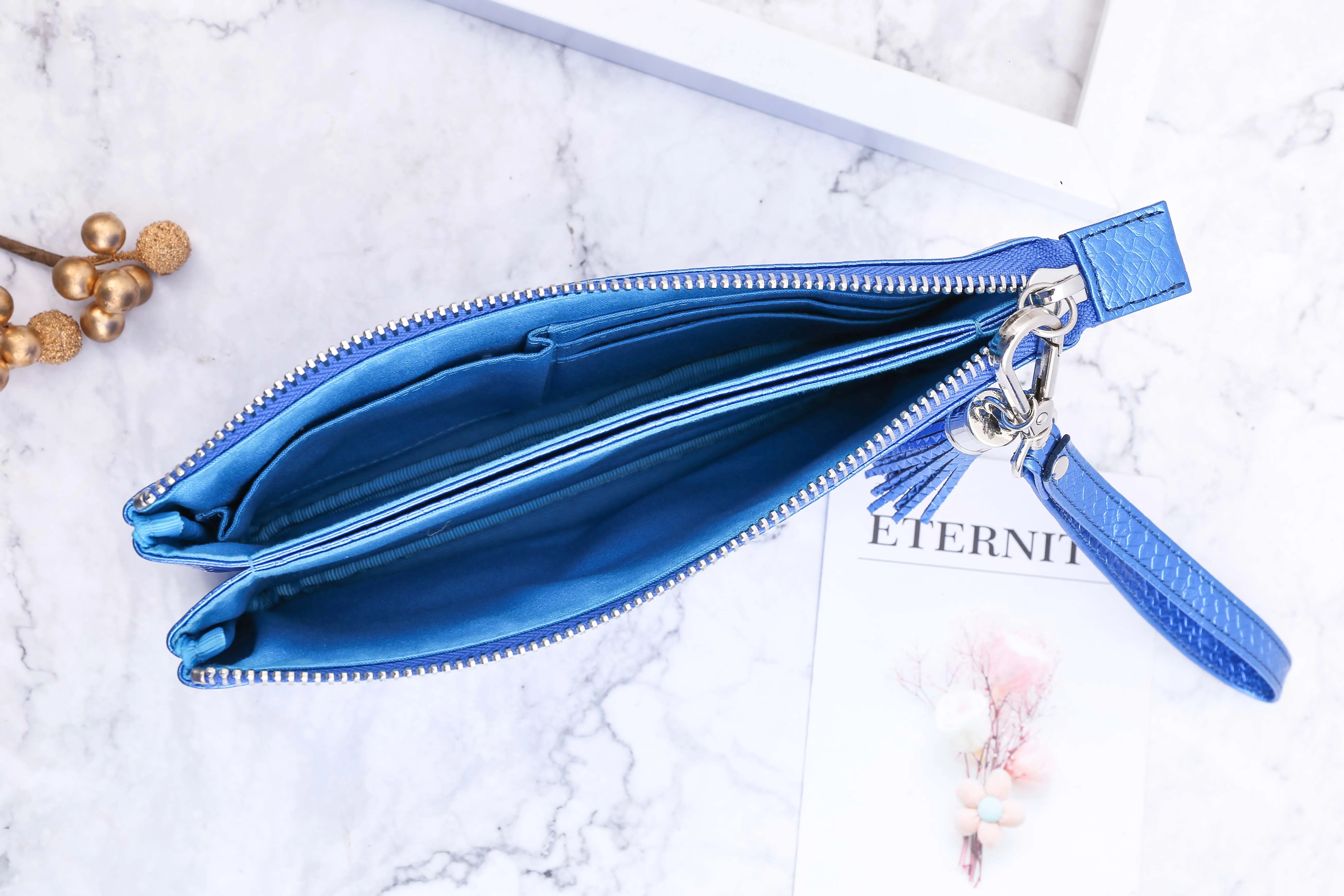 manufacturer plain key chain korean cellphone zipper long wallet women ladies purse