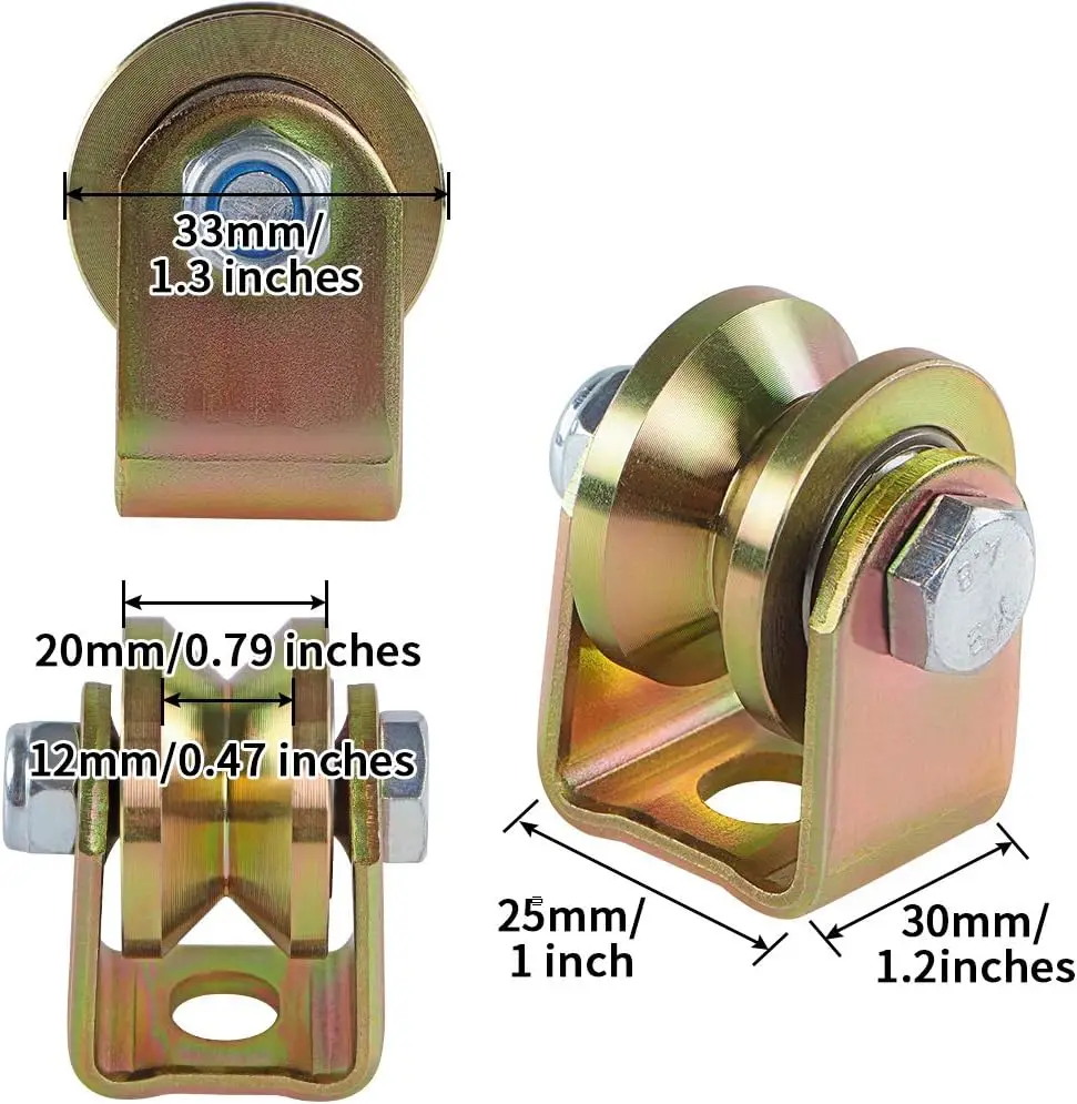 Track  Rolling Gate V Groove Rigid Caster with Bracket