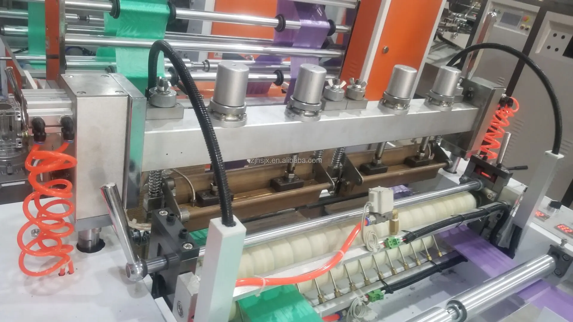 HSLJ-500 * 2G высокая скорость 2 линий плоский пластиковый пакет для покупок машина для производства рулонов туалетной бумаги