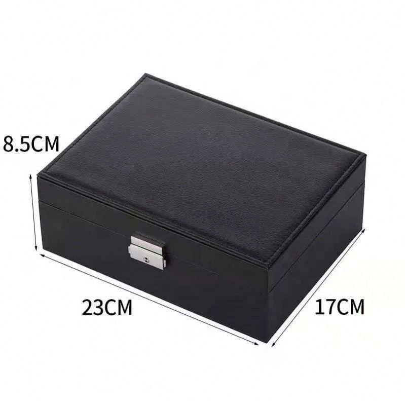 Glorystar Women 2 Layer Jewelry Box Organizer Wooden Display Storage Jewel Holder Removable Tray Jewelry Display Drawer Case