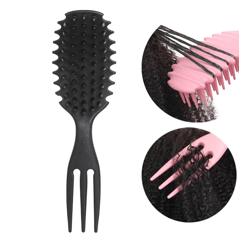 Curl Define Styling Brush Scalp Massage Detangling Hair Brush Comb 2024 New Wheat Straw Women Curl Defining Brush