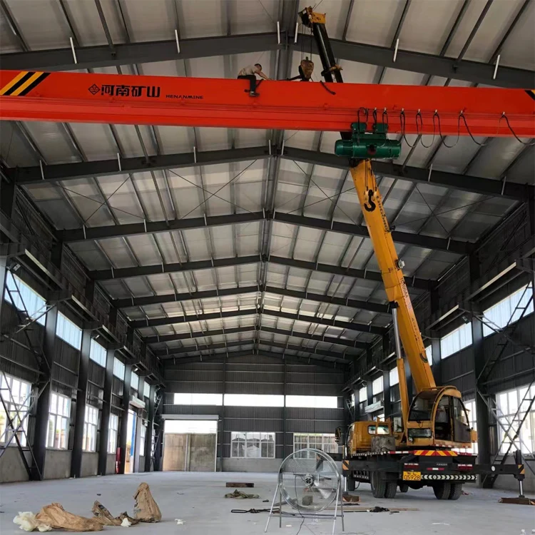 Automated indoor warehouse workstation 15ton single beam overhead  trolley crane