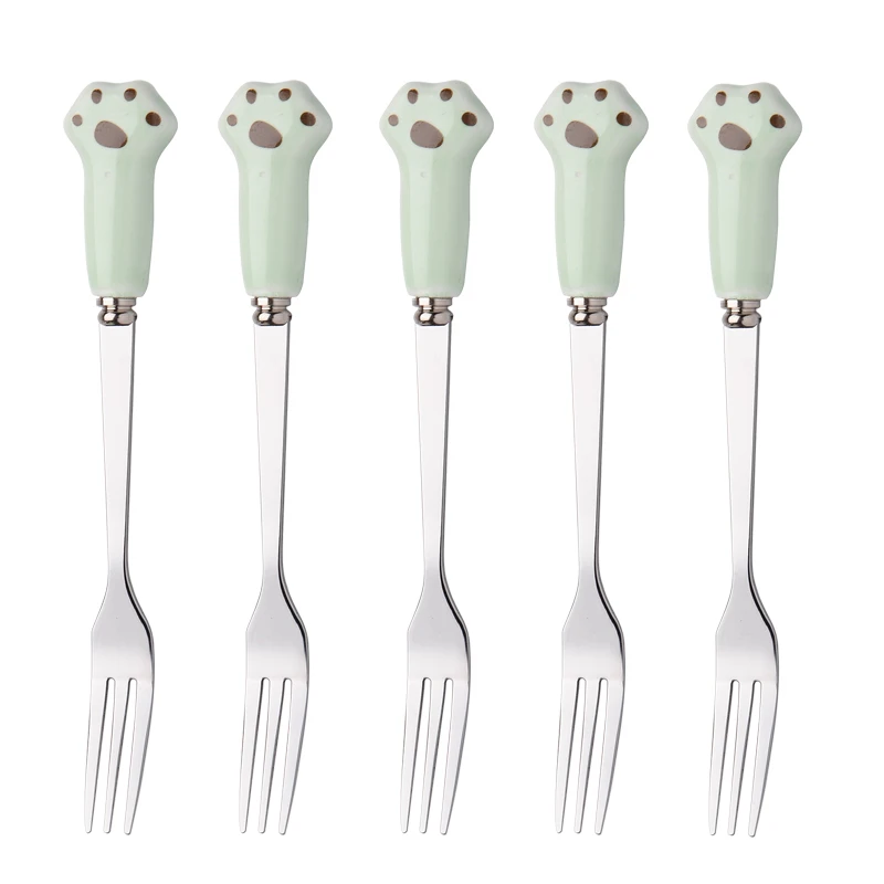 Ceramic cat claw handle flatware,cutlery gift for children