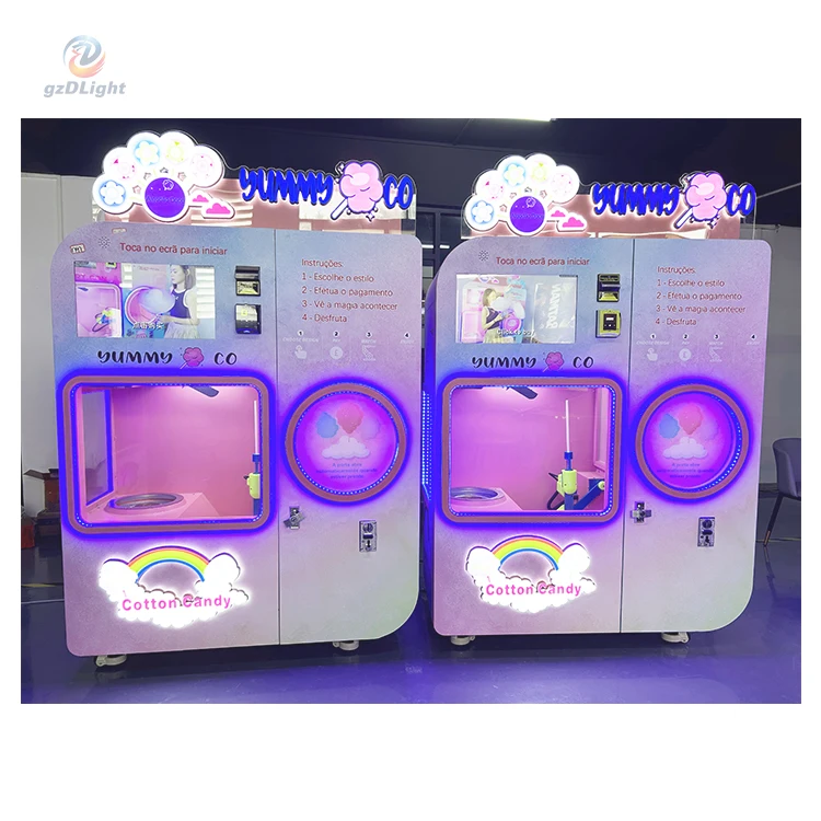 Mg330 Cotton Candy Vending Machine Remote Control On/off Electric Commercial Use Coin And Bill Operated Airport Vending Machine