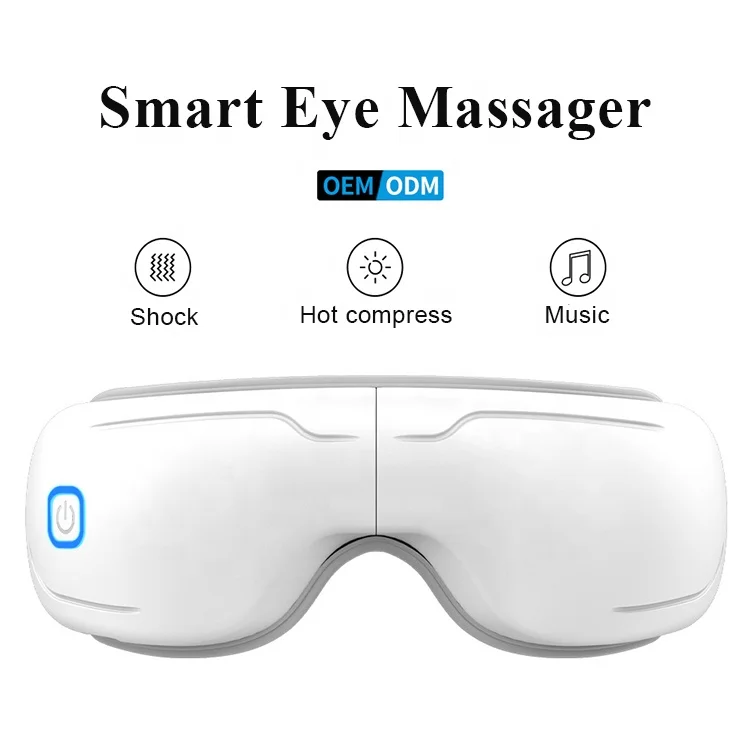 Wireless Air Pressure Vibration Massage Digital Eye Massager for Eye Relief Heat Compress Eye Mask with Music