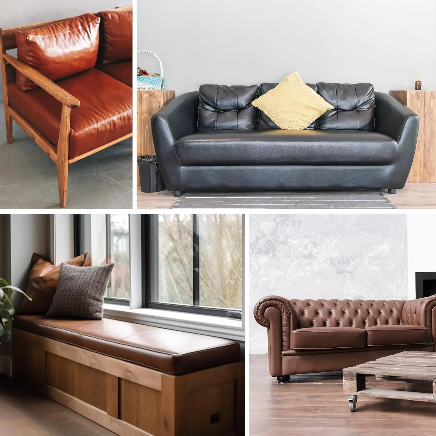 70D High-Resilience Foam Custom Long Faux Leather Bench Cushion For Furniture Window Seat Chair Sofa Couch Swing