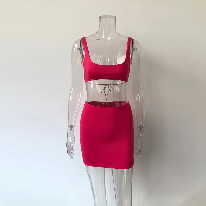 8250 однотонные женские комплекты 2019 модный бренд, новинка, комплект из 2 предметов; Комплекты из повседневной одежды из трех цветов, топы с бретельками и юбка-карандаш в комплекте с набором подходящих сумочек