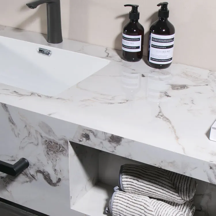 artificial marble big sintered stone slab cabinets bathroom sink for home decoration