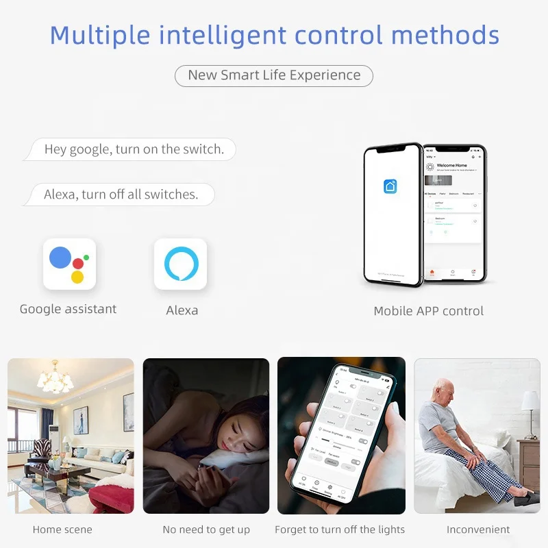 India Standard app control Zigbee light fan wall socket combination switch glass 16A power failure memory timer function