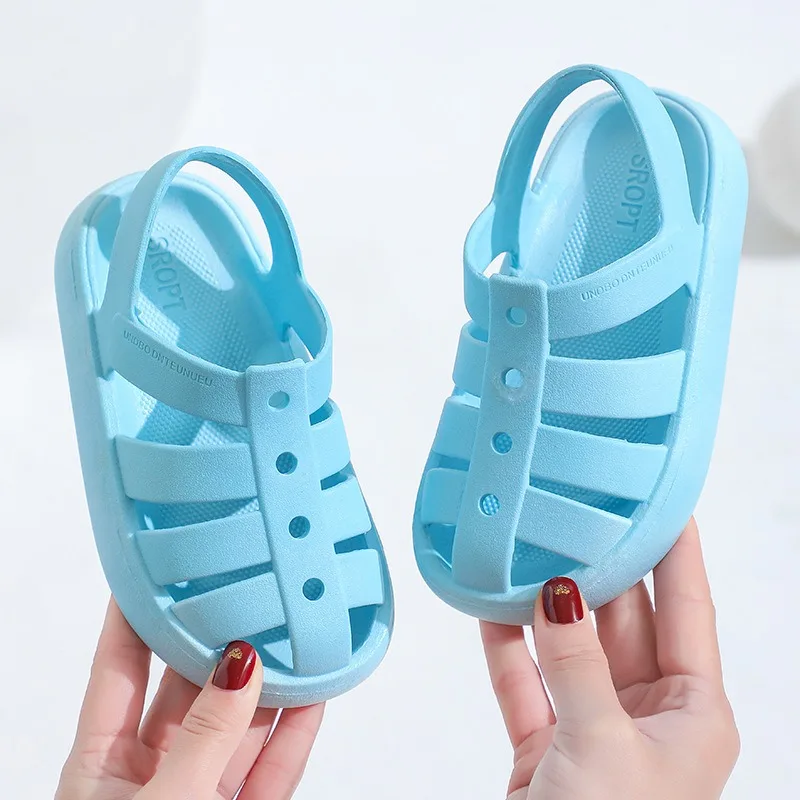 Summer Children Kids Sandals Toddler Girls Soft Casual Shoes Kid Candy PVC Beach Shoes Children Roman White Black sandalias