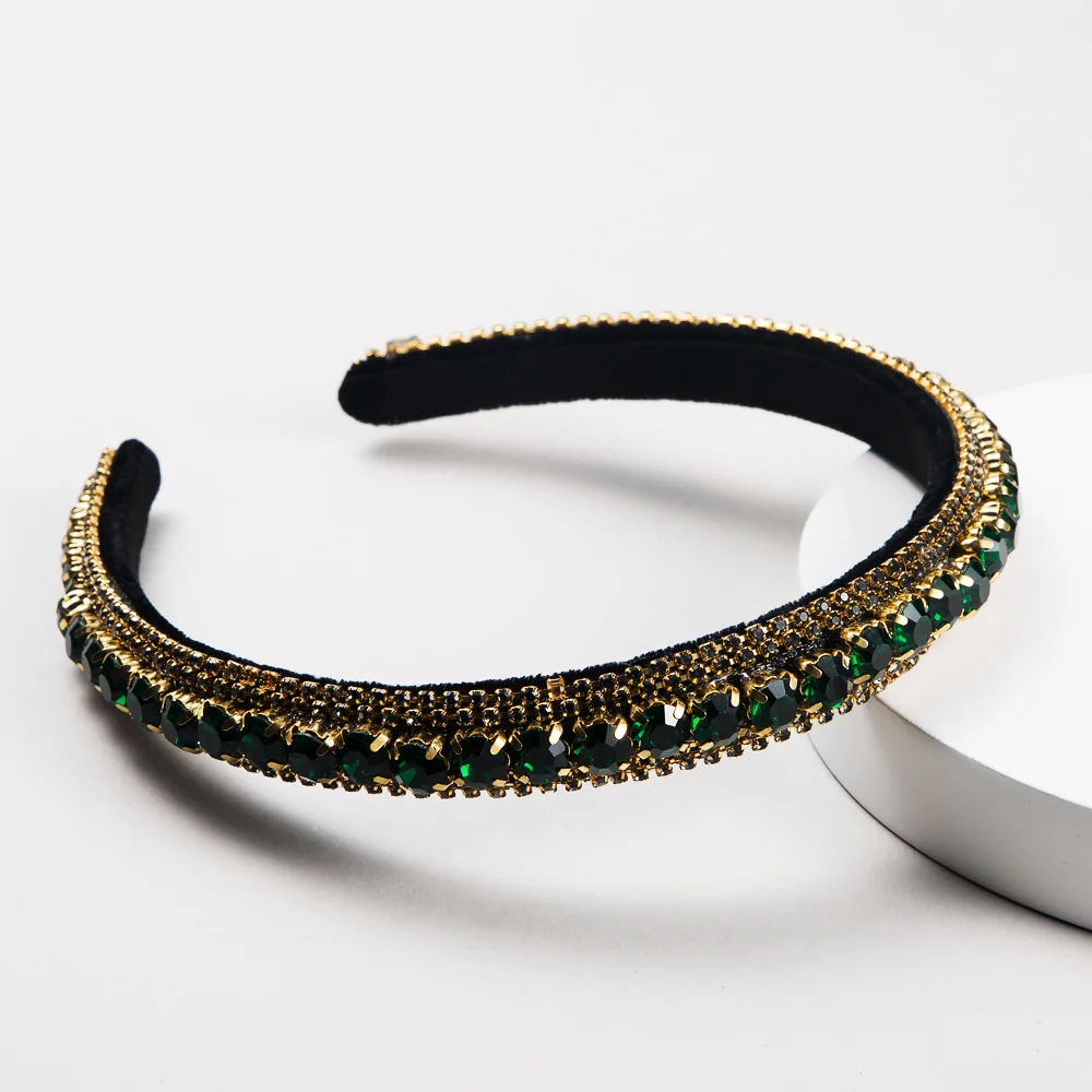 New European And American Fashionable Full Crystal Velvet Headband For Women