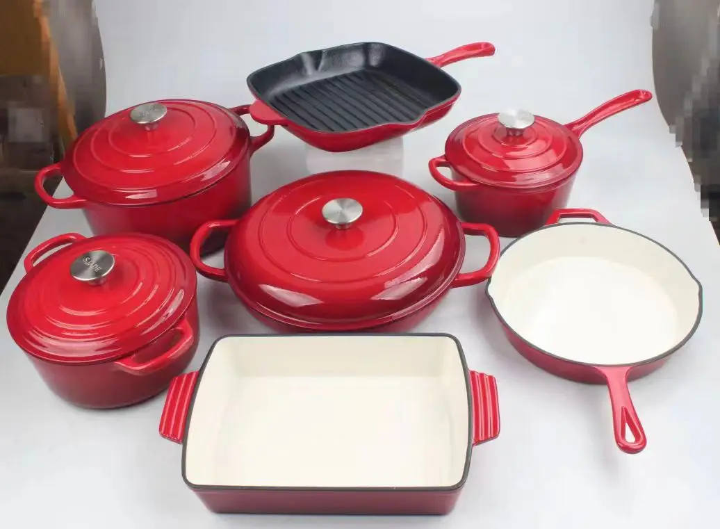 Hot Deals Iron Cast Cookware Multiple Sizes Sets Home Restaurant Enamelled Cast Iron Pot