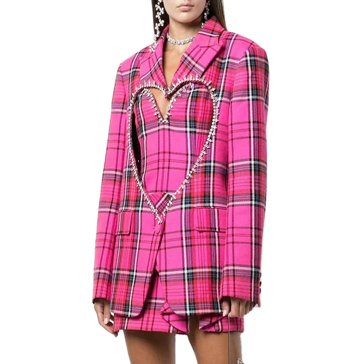 OEM 2021 новые модные высококачественные женские блейзеры индивидуальный Однобортный блейзер с глубоким вырезом женские костюмы