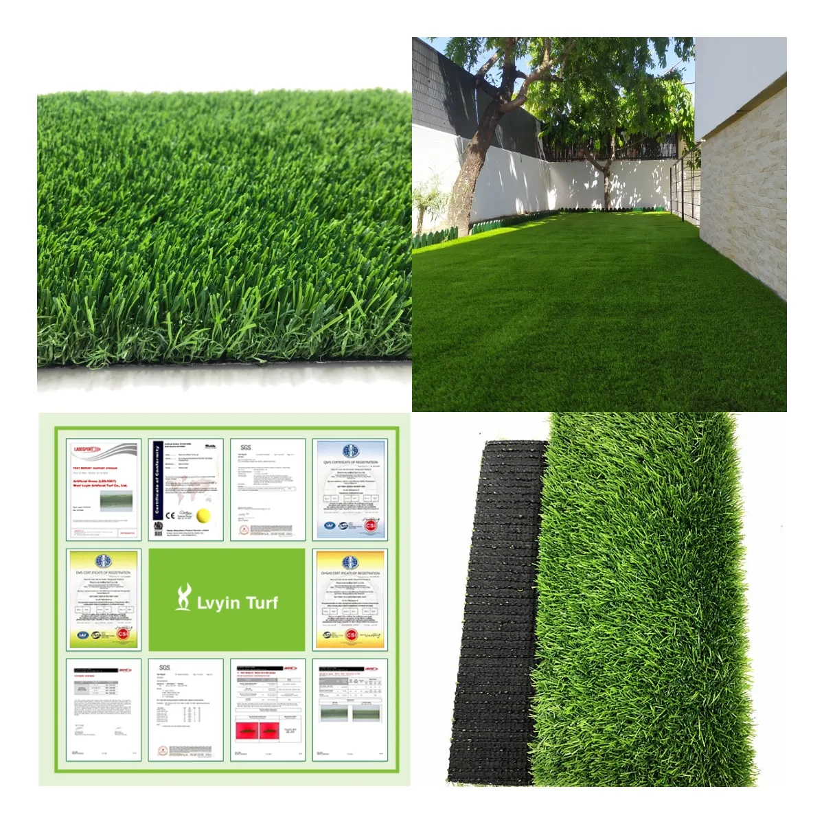 LvYin 30mm 35mm Cheap non-toxic outdoor event grass seed mat roll green fluffy carpet