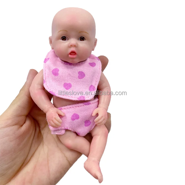 6 inch Full Body Solid Silicone Reborn Baby Doll Soft Flexible Doll Newborn Girl doll Realistic Life