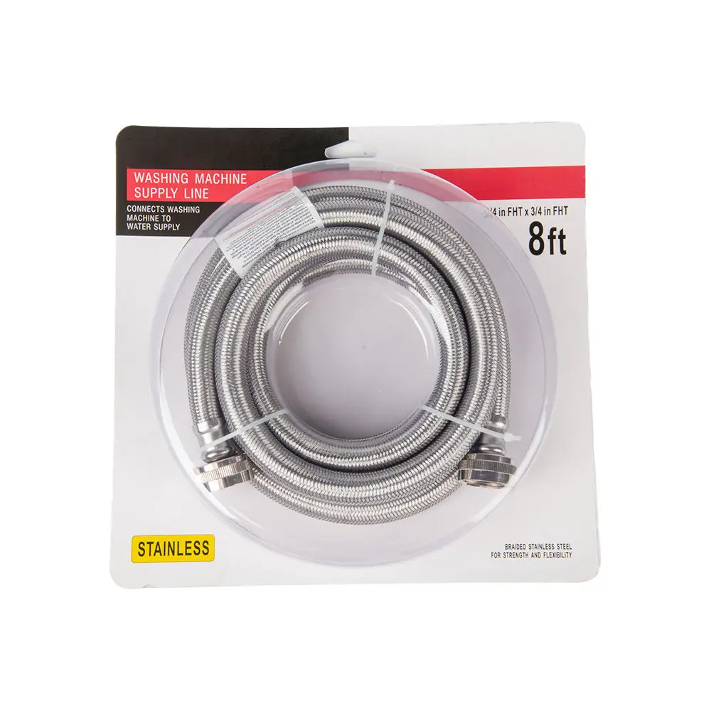Silver Braided Hose Braided Accessories Stainless Steel Metal Plumbing Hoses for Washing Machine