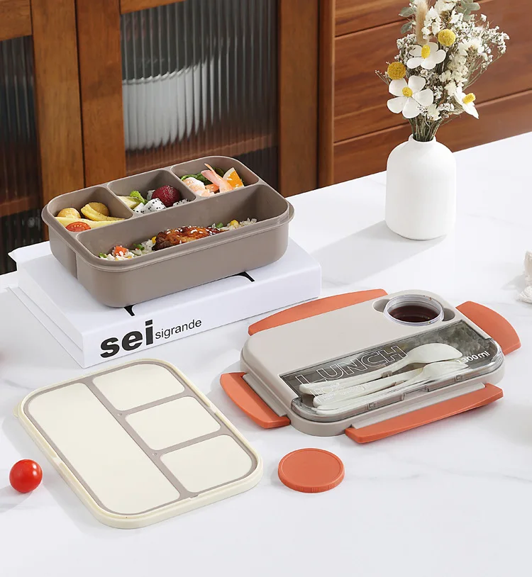 Bento Lunch Box LeakProof Lunch Box Containers For Adult Kids With Leakproof Divider Utensil Set LunchBox Multiple Compartments