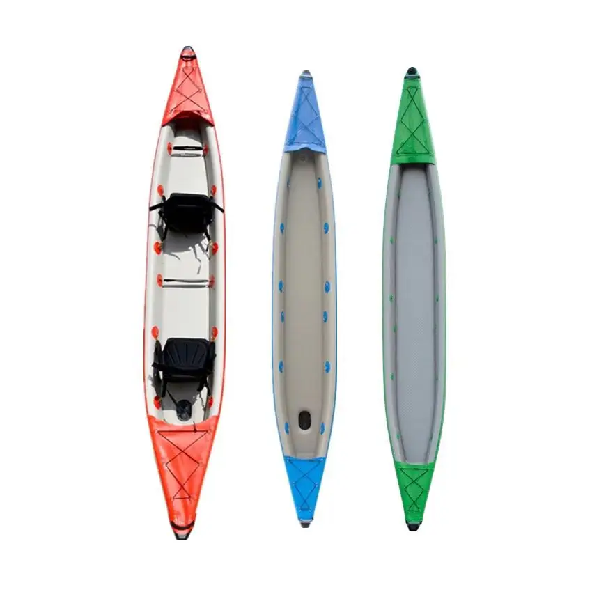 Single or double person high pressure all drop stitch Inflatable kayak 2 person fishing canoe fishing boat