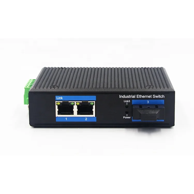 Factory supply 10/100M 1 fiber port 2 rj45 20KM SC Ethernet port fiber optical media converter