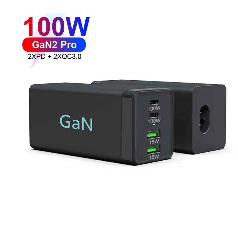 Новый Ган технология 100 Вт Быстрая зарядка PD Dual USB Автомобильное зарядное устройство Multi-порт 65W быстрой зарядки адаптер