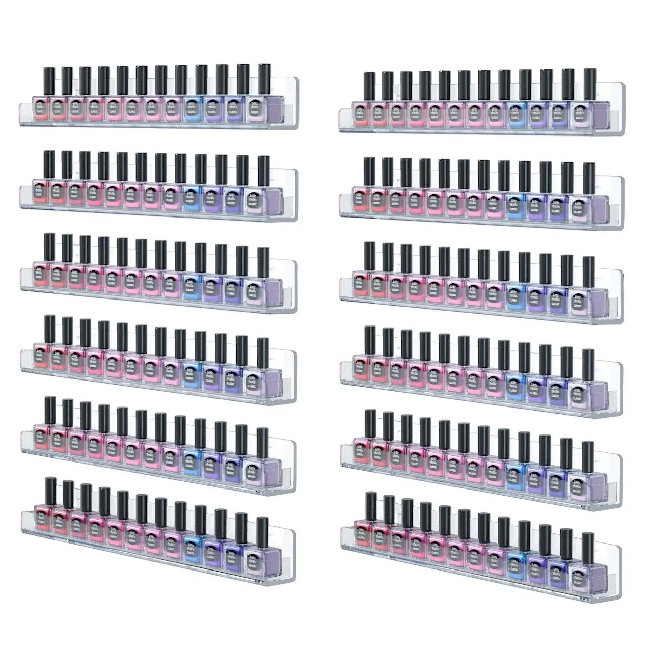 clear acrylic nail polish wall mount rack display shelf nail polish lipstick makeup wall mount organizers