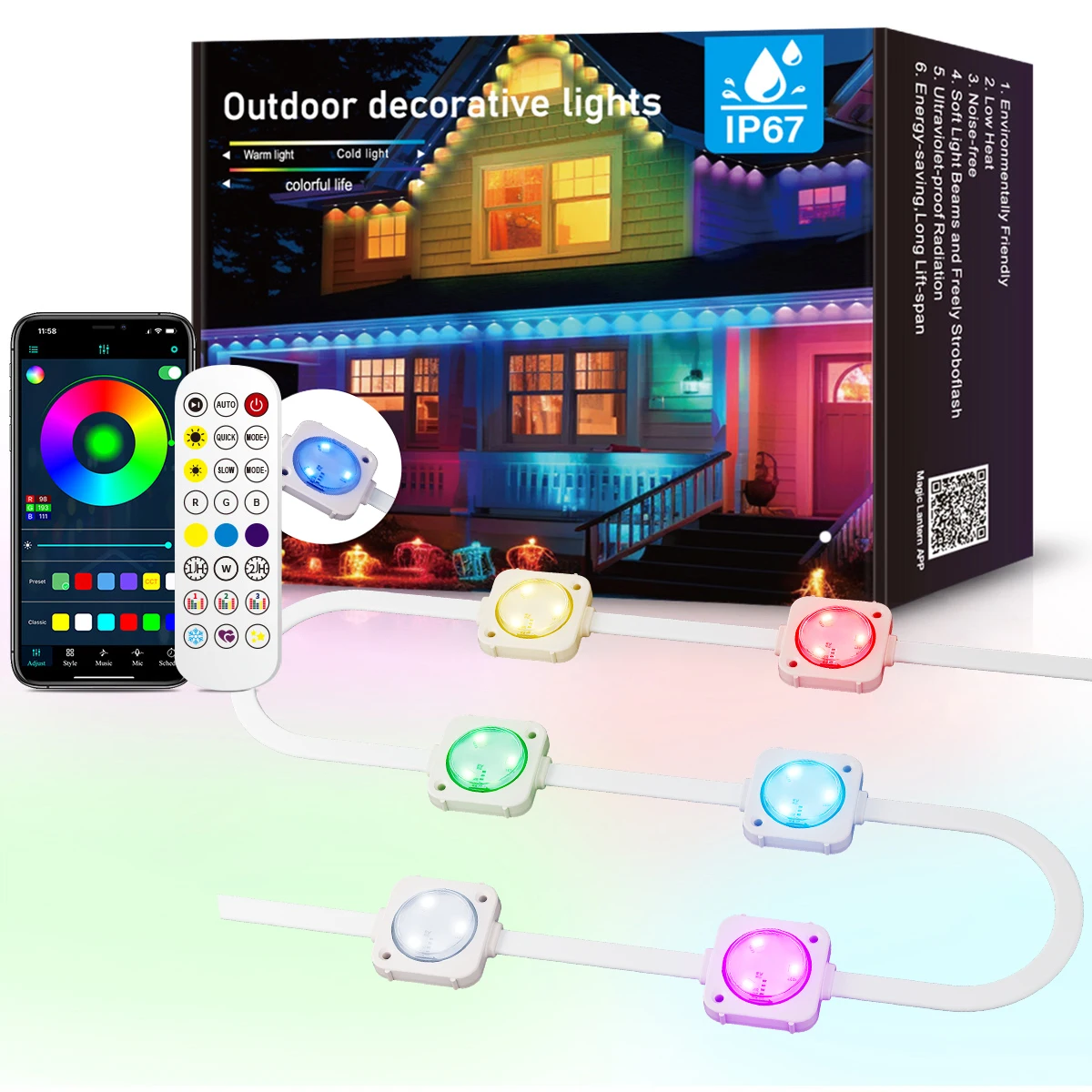 pixel light pixel led decor smart outdoor christmas lights ip68 30mm permanent led point light source for outdoor