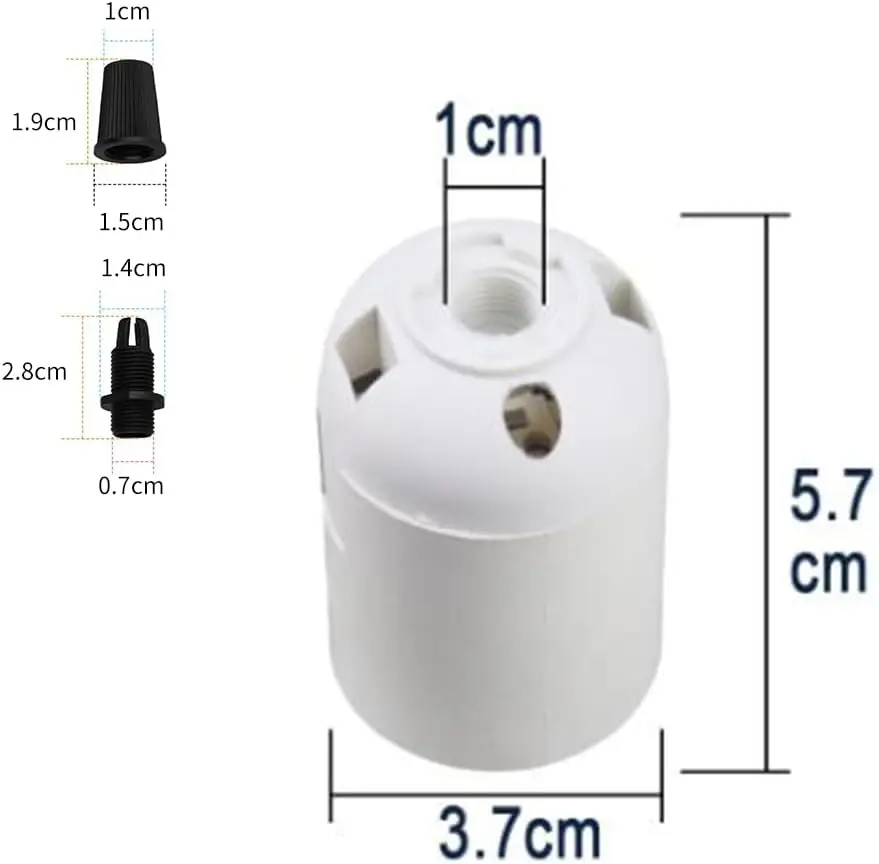 Factory Outlet Black White E27 Lamp Holder  AC85-265V Lighting Part PC Socket for Bulb Table Ceiling Lamps