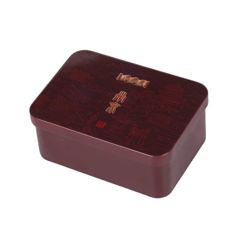 Custom Printed Candy Tea Travel Gift Box Candle Tin Small Metal Tin Tea Box Colored Tea Tin Box