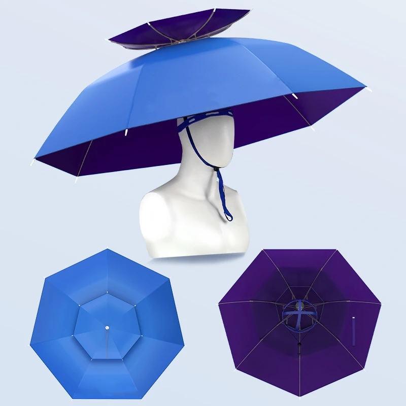 Outdoor Sunshade Hands Free Umbrella Hat New Fashion Factory Wholesale Custom Light Weight Umbrella Hat