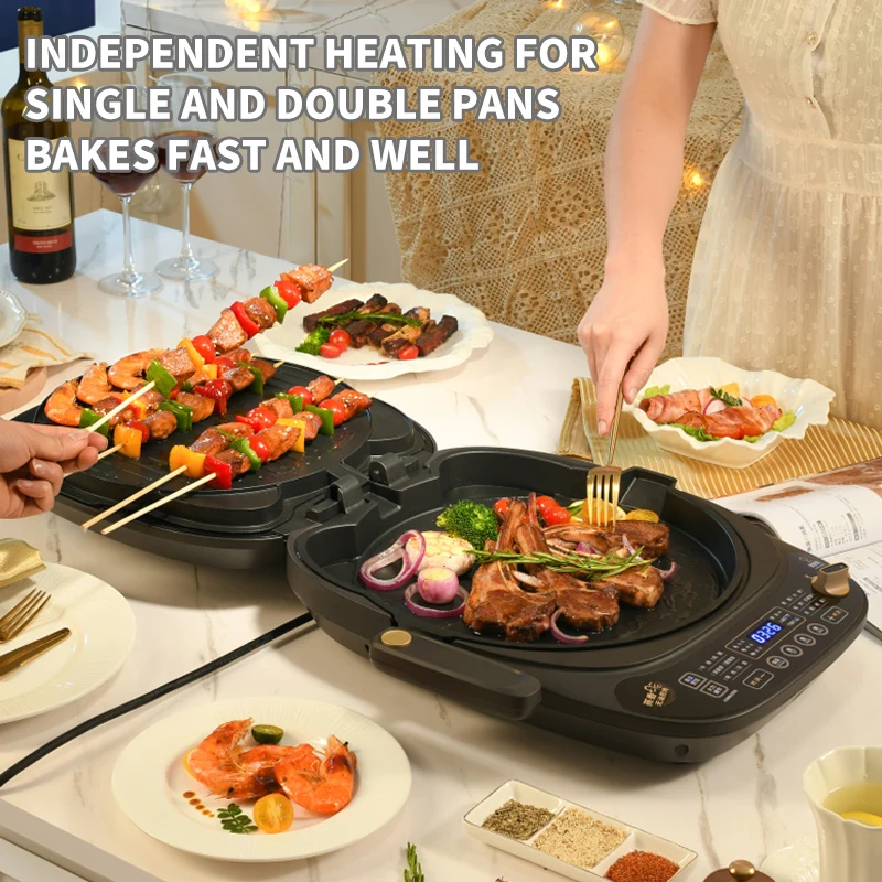 BBQ Grill Household Kitchen Appliances Baking Machine Grill Electric Smokeless Meat Pan Contact Grill