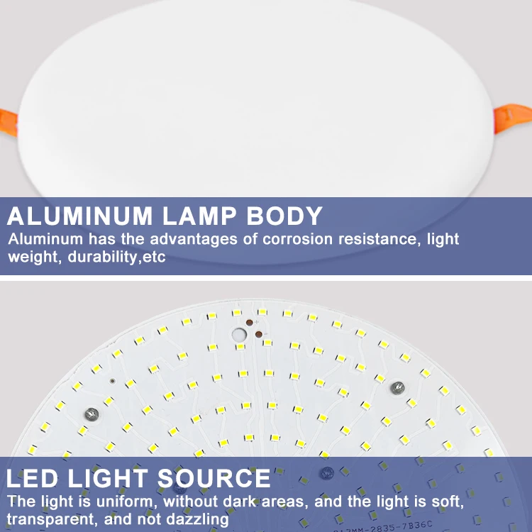Promotional Product Round Square Wide Angle Bright Embedded Slim Ceiling Led Panel Light Lamp For Wall Panels